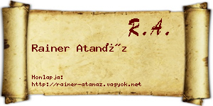 Rainer Atanáz névjegykártya